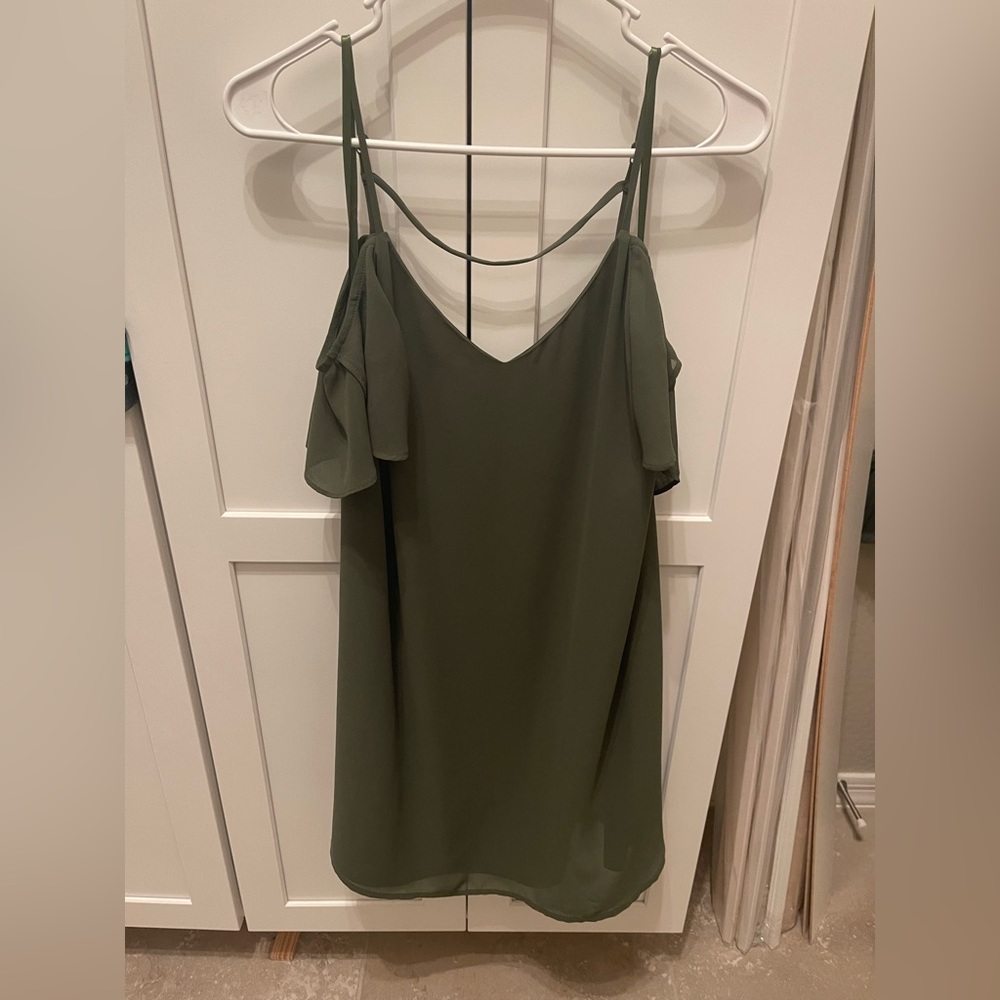 Naked Zebra olive green dress.